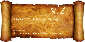 Maruncz Leopoldina névjegykártya